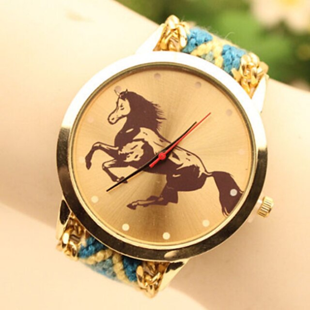  Fashion Women's Horse National Weaving South Korea Style Chain DIY Watch Cool Watches Unique Watches Strap Watch