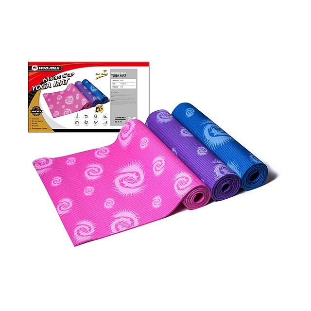  Yoga Mat Odor Free, Eco-friendly, Sticky, Non Toxic PVC(PolyVinyl Chloride) Waterproof, Quick Dry, Non Slip For Yoga / Pilates / Exercise & Fitness Purple, Blue, Pink