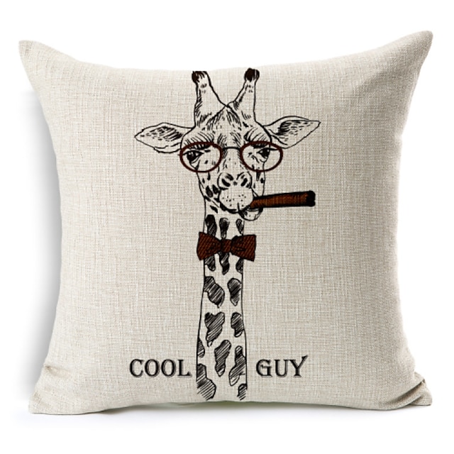  современный стиль очки жираф с рисунком хлопок / лен декоративная подушка крышка