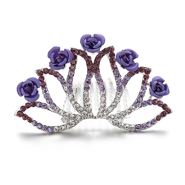  Rhinestone Alloy Tiaras Headpiece Elegant Classical Feminine Style