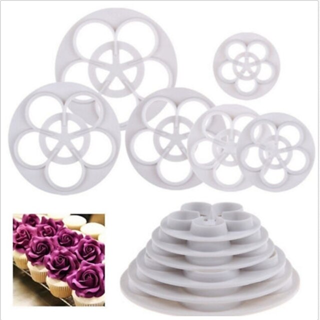  6pcs Plastique Economique Papier à cuire Gâteau Petit gâteau Chocolat Dessert Décorateurs Outils de cuisson