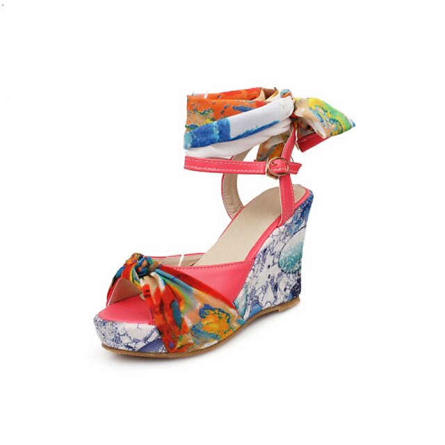  Women's Shoes Fabric Wedge Heel Peep Toe Sandals Shoes Dress More Colors available