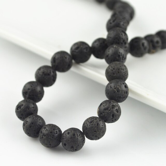  Biżuteria DIY szt Koraliki zestawy Black Round Shape Kamień Koralik 0.8 cm majsterkowanie Bransoletki Naszyjniki