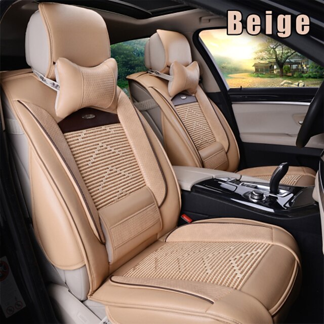  Leather 8 PCS Set All Seasons General Car Seat Covers Protection Seat Universal Fit Car Accessories