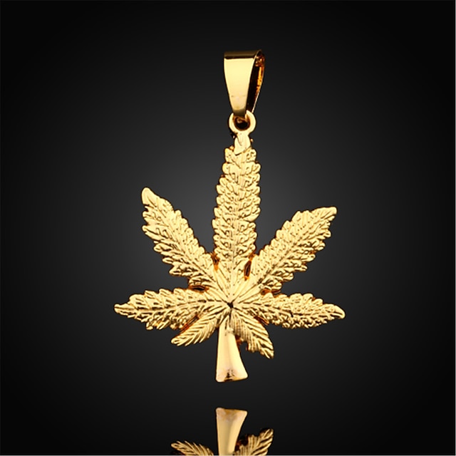  Pendant Necklace Pendant Figaro Maple Leaf Ladies Fashion Gold Plated Yellow Gold Necklace Jewelry For Daily Casual Sports