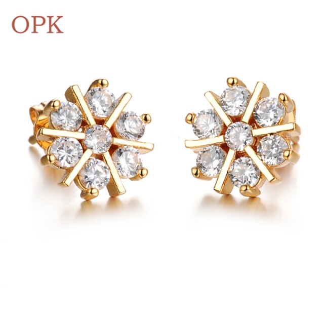  OPK®Cute/Party/Work/Casual Gold Plated Stud Snow Earrings