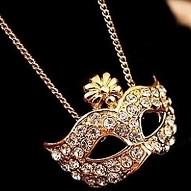  Women's Pendant Necklace Fox Animal Luxury Cute Imitation Diamond Alloy Necklace Jewelry For Party