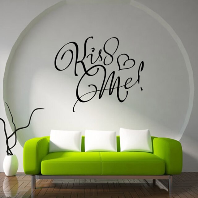  Wall Stickers Wall Decals,  Kiss Me English Words & Quotes PVC Wall Stickers