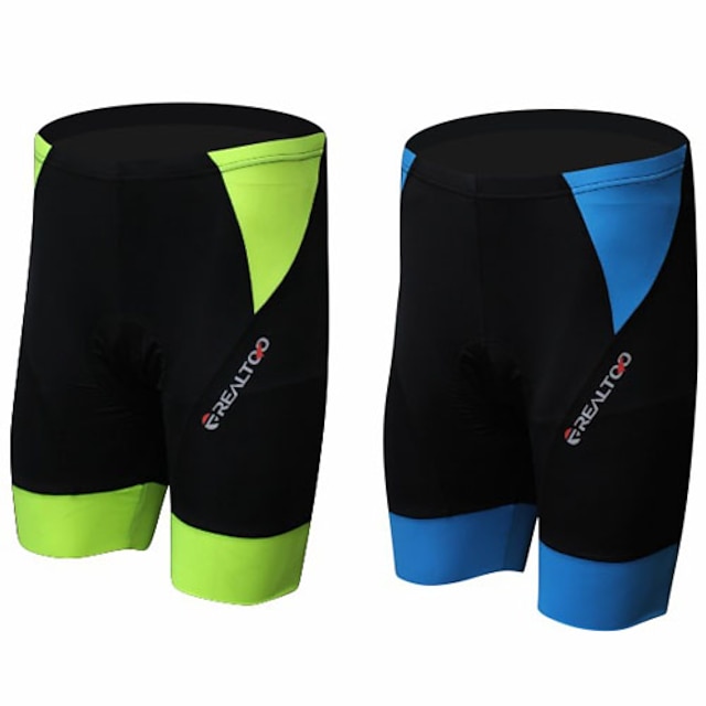  Realtoo Men's Women's Bike Shorts Cycling Padded Shorts Bike Shorts Pants Sports Patchwork Black Green Black Blue Breathable Ultraviolet Resistant Quick Dry Clothing Apparel Bike Wear / Stretchy