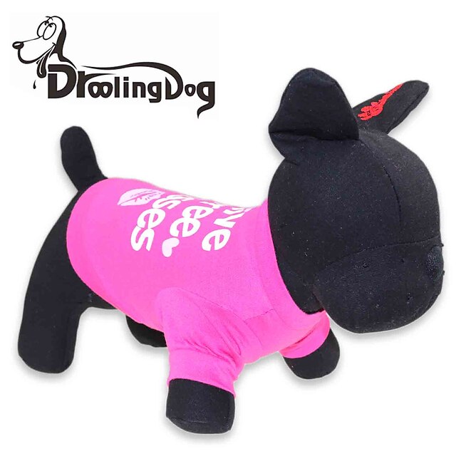  Cat Dog Shirt / T-Shirt Letter & Number Dog Clothes Puppy Clothes Dog Outfits Breathable Rose Costume for Girl and Boy Dog Cotton XS S M L