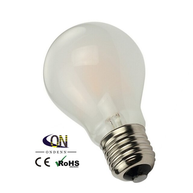  E26/E27 LED Filament Bulbs A60(A19) 6 COB 600lm Warm White 2800-3200K Dimmable AC 220-240 AC 110-130V