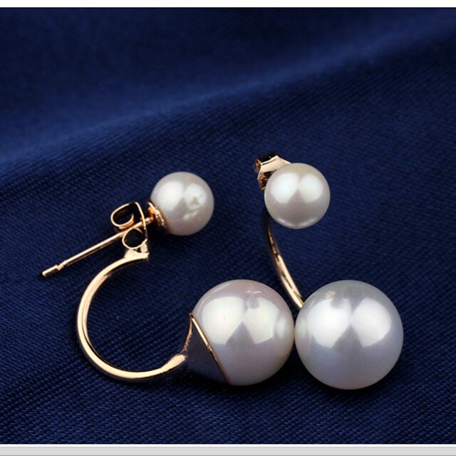  Lucky Star Women's Elegant Imitation Pearl Arc Earrings