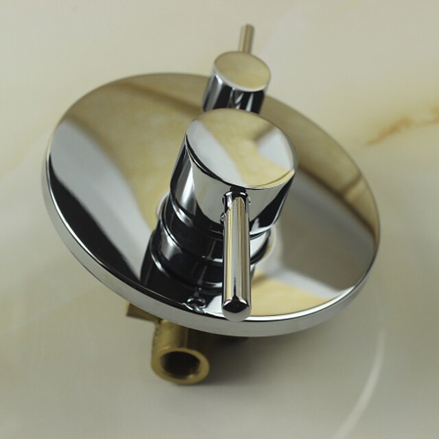  Dusjkran Sett Moderne Krom Vægmonteret Keramisk Ventil Bath Shower Mixer Taps / Enkelt håndtak To Huller