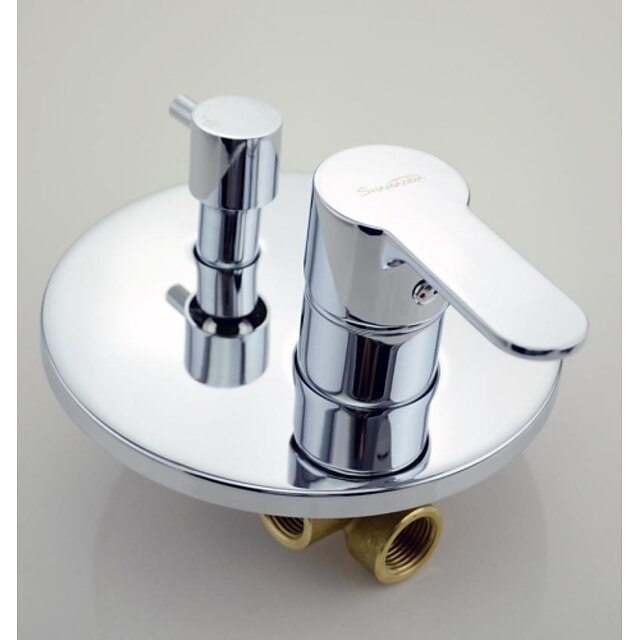  Bateria prysznicowa Zestaw Nowoczesny Chrom Ścienny Zawór ceramiczny Bath Shower Mixer Taps / Mosiądz / Jeden uchwyt Dwa otwory