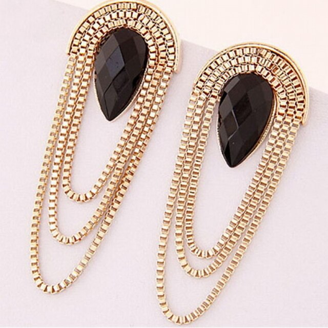  Women's Drop Earrings Tassel Fringe Drop Statement Tassel Fashion Resin Earrings Jewelry Gold For