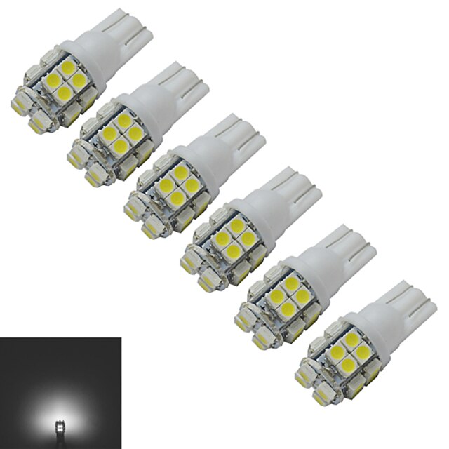  6pcs 1.5 W 85 lm 20 LED perler SMD 3528 Kjølig hvit 12 V / 6 stk.