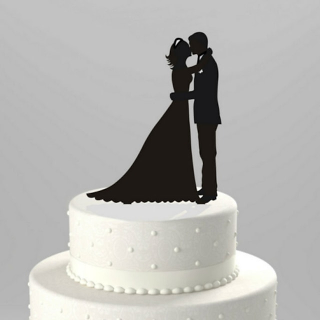  كعكة توبر الحديقةGarden Theme كلاسيكي زوجين أكريليك زفاف الذكرى السنوية مباركة عروس مع 1 OPP