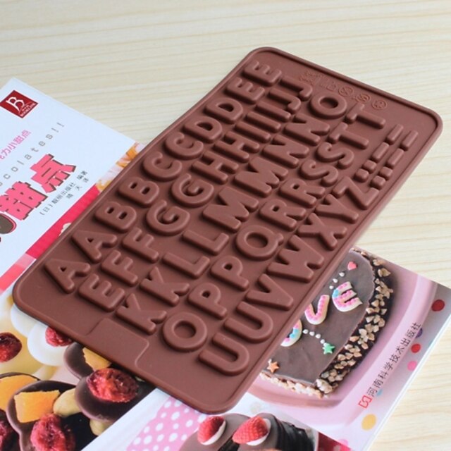  Bakeware Silicone English Alphabet Baking Molds for Chocolate  (Random Colors)