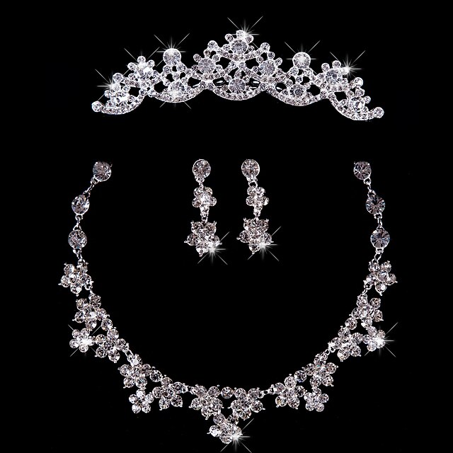  Γυναικεία Ασημί Σετ Κοσμημάτων Σκουλαρίκια Κοσμήματα Ασημί Για Γάμου Ειδική Περίσταση Επέτειος Γενέθλια Δώρο Αρραβώνας
