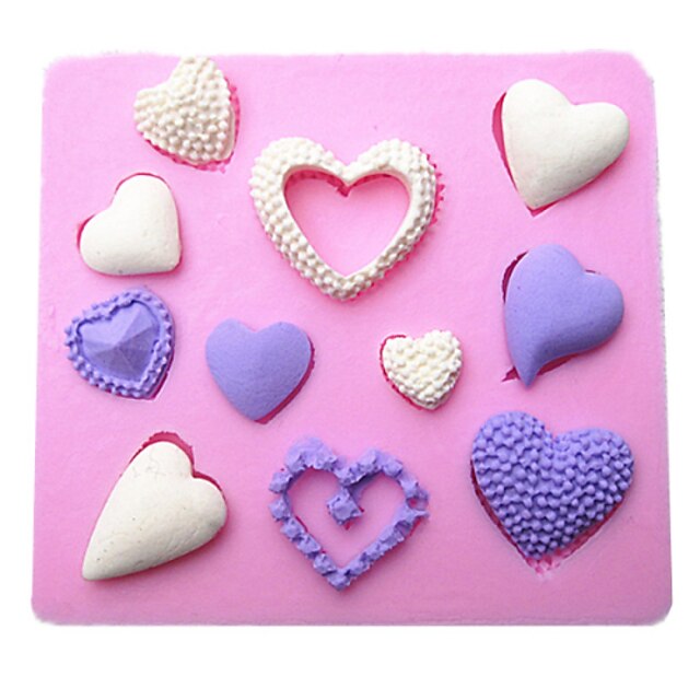  forme de coeur fondant silicone moules à gâteau moule de chocolat pour l'outil sugarcraft décoration cuisine de cuisson
