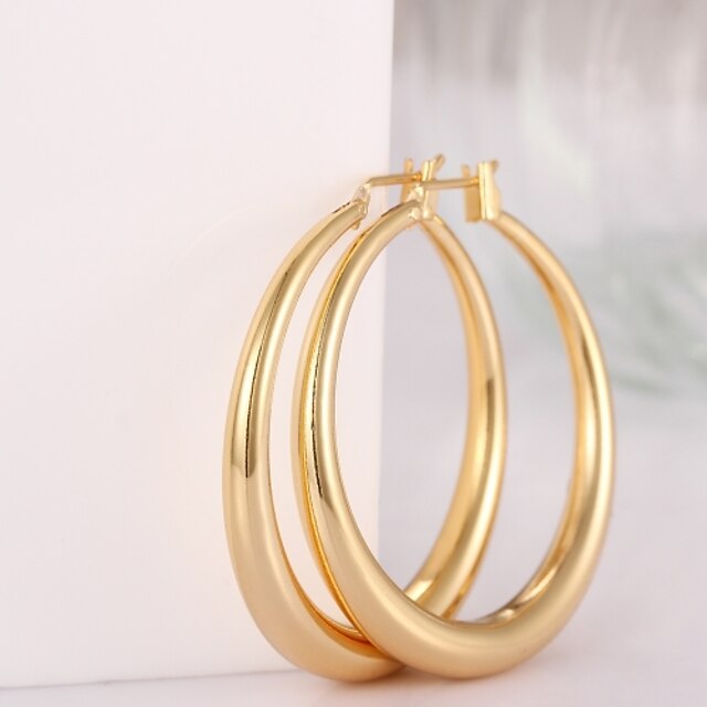  Серьги-кольца For Жен. Позолота Позолоченное розовым золотом Золотой Розовое золото