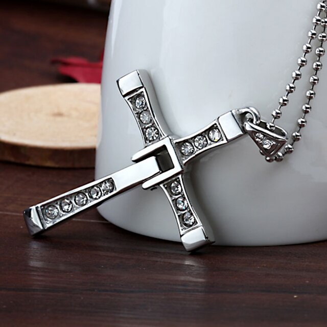  osobní dárek rychle& zuřivý nerezové oceli kříž přívěsek ve tvaru náhrdelník vyrytým šperky