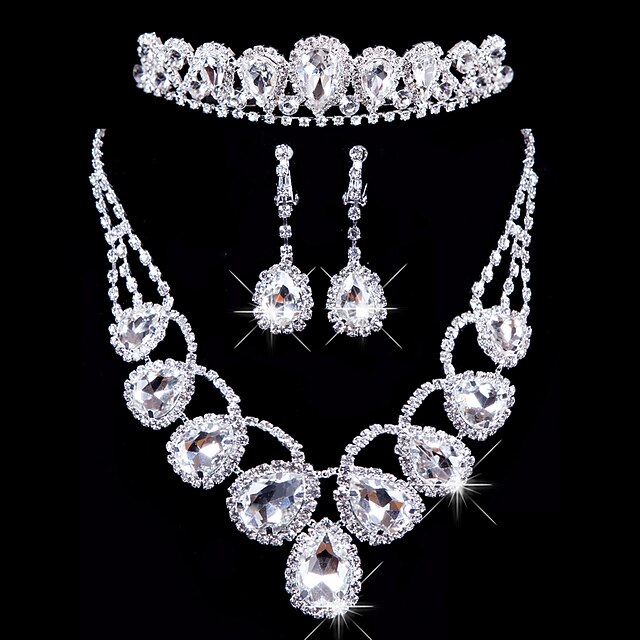  Γυναικεία Ασημί Σετ Κοσμημάτων Σκουλαρίκια Κοσμήματα Για Γάμου Πάρτι Ειδική Περίσταση Επέτειος Γενέθλια Αρραβώνας / Δώρο