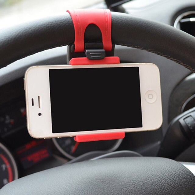  Universal Car Phone Holder Steering Wheel Clip Mount Rubber Band Mobile Phone Stand For iPhone Samsung Xiaomi Huawei Android