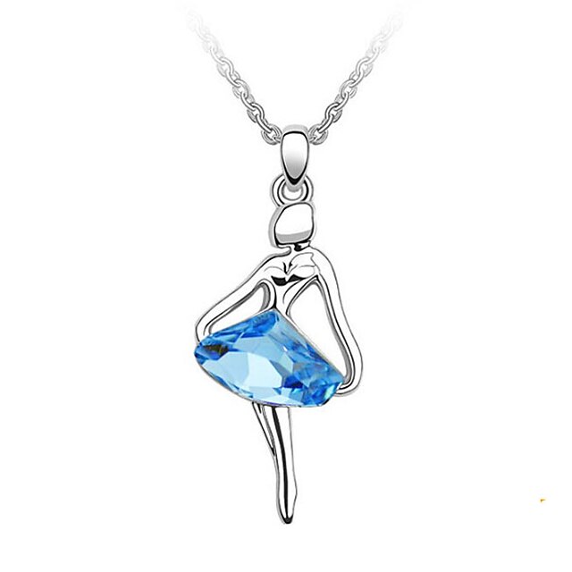  Elegantní Popelka Tančící dívky světle modrý náhrdelník s kamínky / krystal pro volný čas / strany / svatební / večer