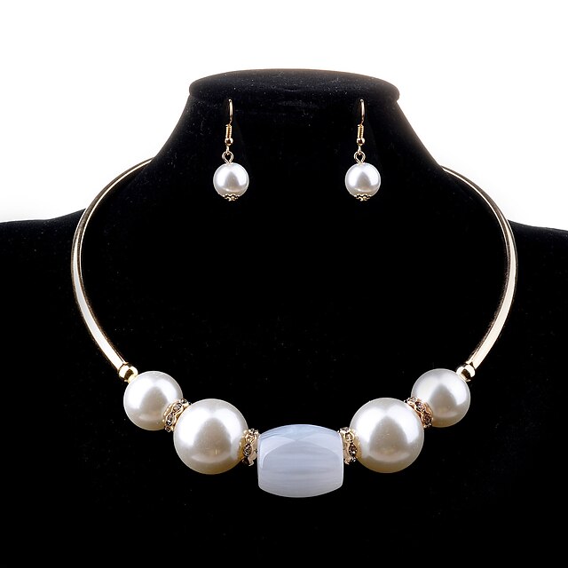  Set bijuterii Perle Cristal Imitație de Perle imitație de diamant La modă Auriu Colier / cercei Nuntă Petrecere Zilnic Casual 1setColiere