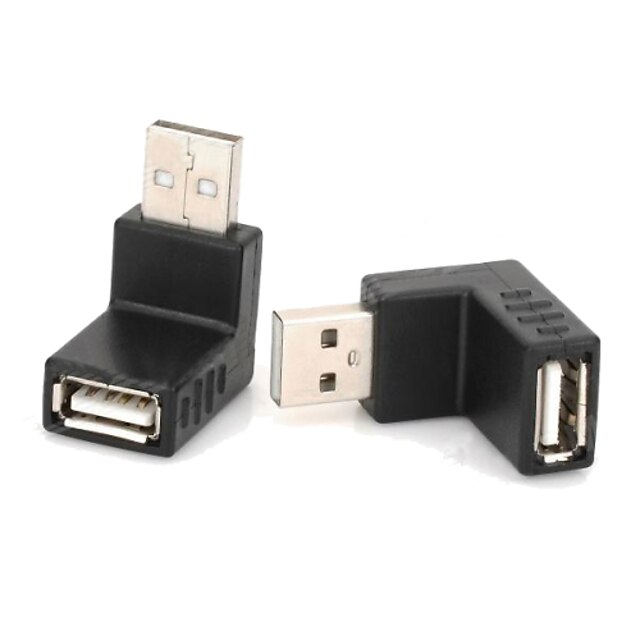  Minismile™ Upward + Downward 90 Degree USB Male to Female Adapters (2 PCS)