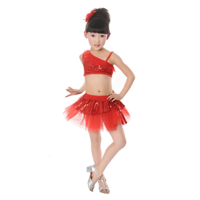  Latin Dance Performance Outfits Children's Performance Polyester/Tulle Sweet Outfit(More Colors) Kids Dance Costumes