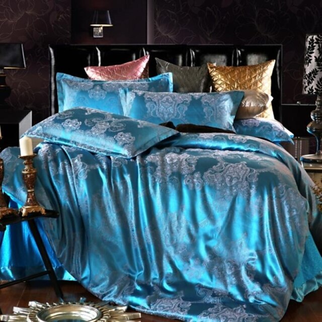  Bedtoppings Cotton Rich Jacquard Embossed 4pcs Duvet Cover Set