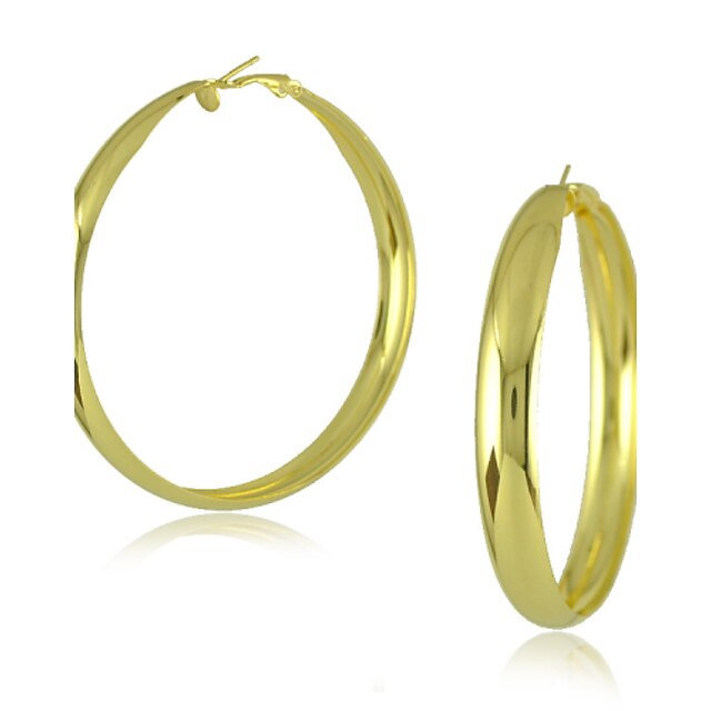  Women's Hoop Earrings - Stainless Steel Gold / Silver For