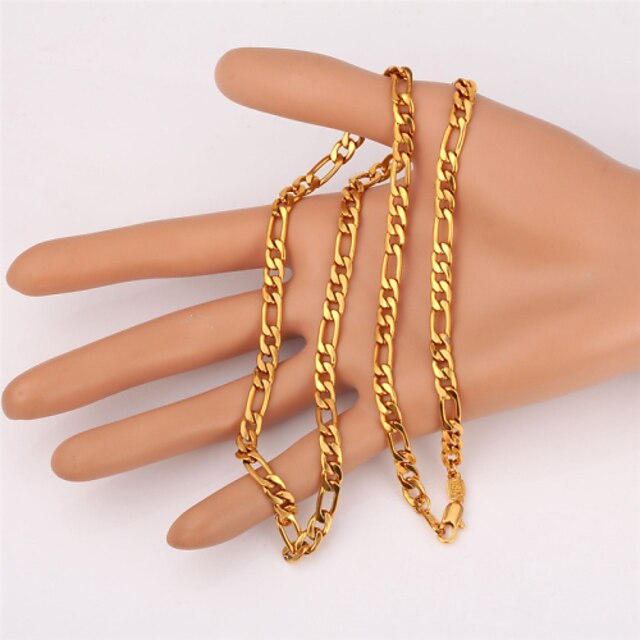  Herrn Ketten Figaro Kette Mariner Chain Dubai Kupfer vergoldet Gold-gefüllt Golden Modische Halsketten Schmuck Für Weihnachts Geschenke Party