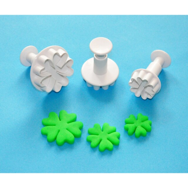  FOUR-C Heart By Heart Shape Plastic Sugarcraft Plunger Cutter Set 3,Classic Cake Decoration Tools