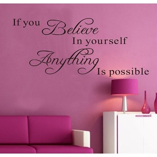  Wall Stickers Wall Decals,  English Words & Quotes PVC Wall Stickers