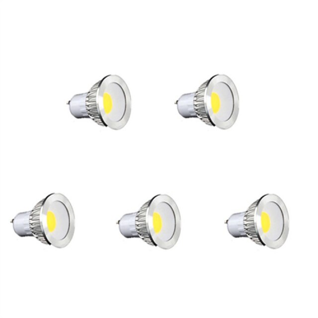  5pcs LED szpotlámpák 400 lm GU10 MR16 1 LED gyöngyök COB Meleg fehér Hideg fehér Természetes fehér 85-265 V / 5 db. / RoHs
