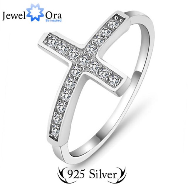  Women's Ring Sterling Silver Silver Cross Circle Cross Ladies Fashion Ring Jewelry Silver For Daily