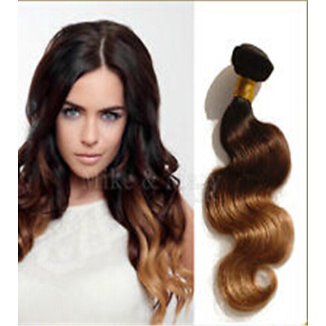  3 δεσμίδες Βραζιλιάνικη Κυματομορφή Σώματος Φυσικά μαλλιά Υφάνσεις ανθρώπινα μαλλιών Σκούρο καφέ χρυσό ξανθό Ombre Υφάνσεις ανθρώπινα μαλλιών Επεκτάσεις ανθρώπινα μαλλιών / 8A