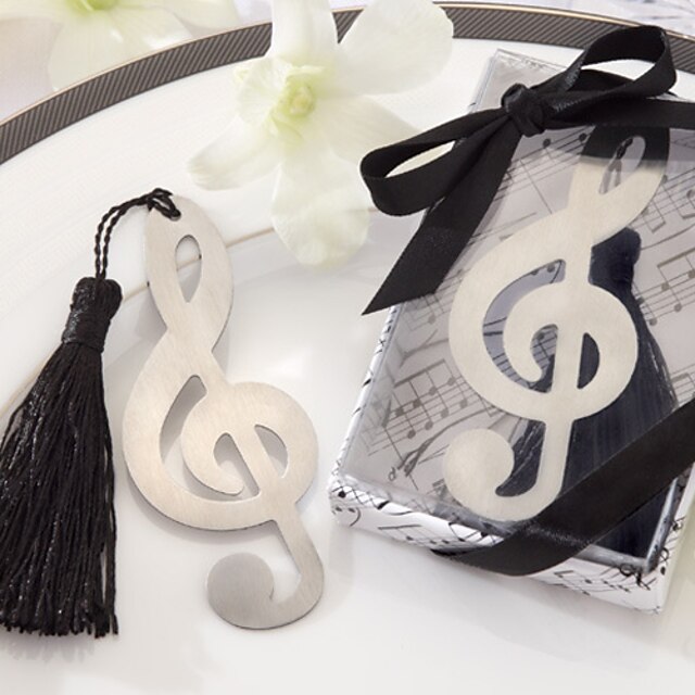  Musical Note Pattern Tassels Alloy Bookmark