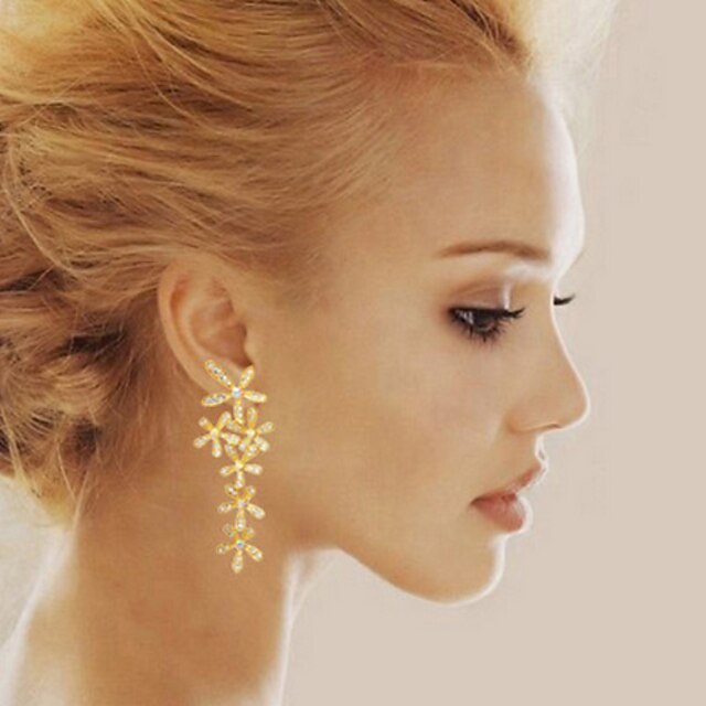  Women's Silver Gold Drop Earrings Earrings Flower Earrings Jewelry Gold / Silver For 1pc