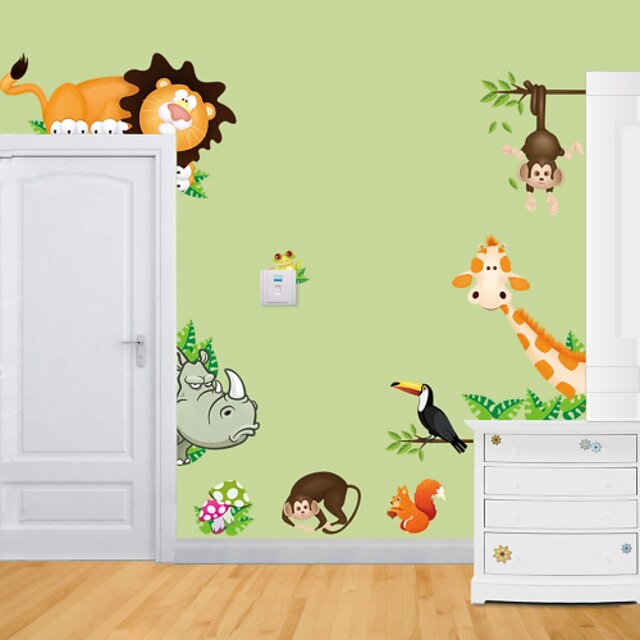  Animals Cartoon Wall Stickers Plane Wall Stickers PVC Home Decoration Wall Decal Wall