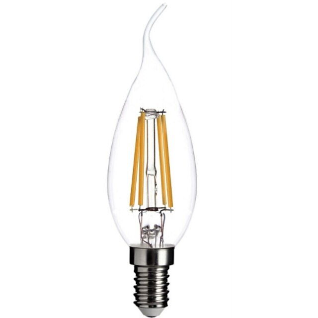  1pc 4 W 400 lm E12 Ampoules à Filament LED 4 Perles LED COB Intensité Réglable / Décorative Blanc Chaud 110-130 V / RoHs