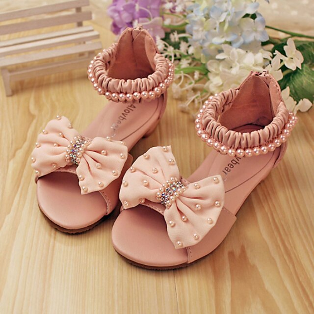  Girls' Shoes Dress Low Heel Comfort Peep Toe Leather Sandals More Colors available