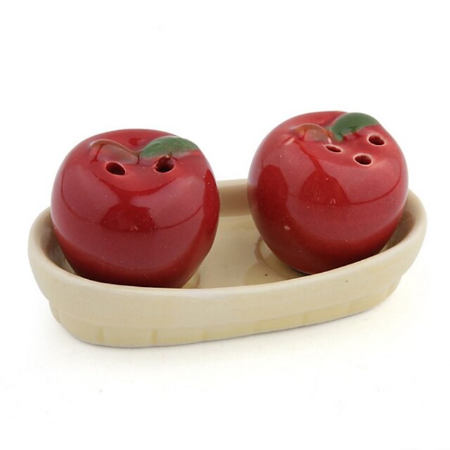  Keramisk rødt eple salt pepper shaker bryllup favoriserer gaver til gjestene suvenirer fest