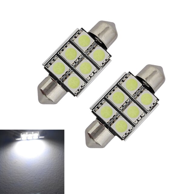  2pcs 1.5 W 100-150 lm Festoon Διακοσμητικό Φως 6 LED χάντρες SMD 5050 Ψυχρό Λευκό 12 V / 2 τμχ