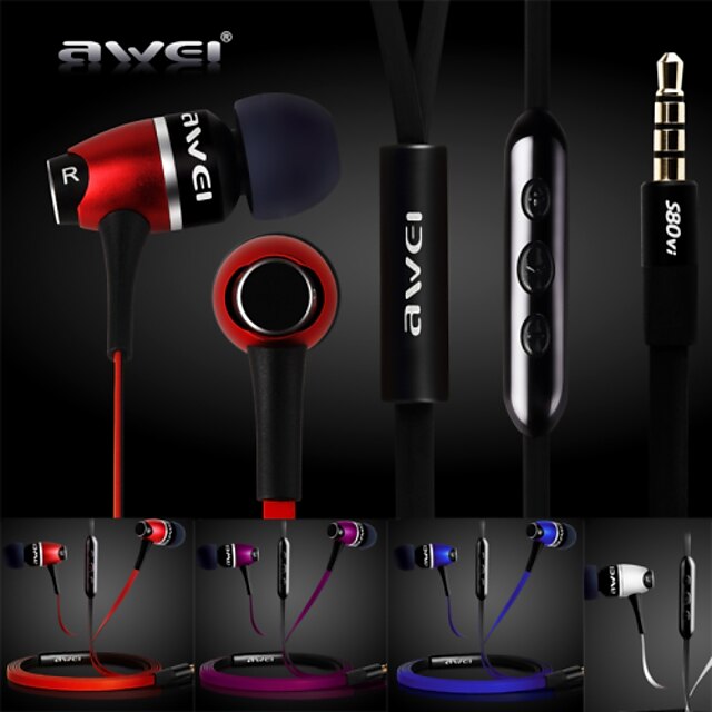  Genuine Awei S80Vi Headphone 3.5mm In Ear Canal Super Bass with Microphone Remote for iPhone6 6 Plus S6(Assorted Color)