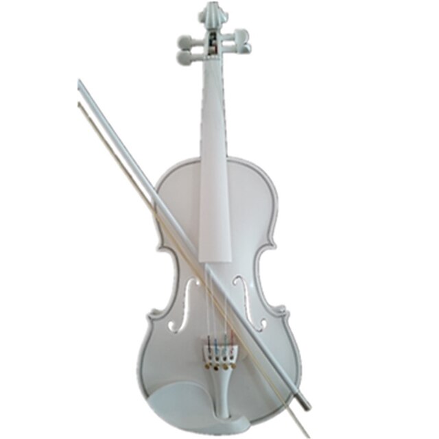  studente violino acustico completo abete rosso 4/4 acero con il caso di fiocco colofonia tutto colore bianco