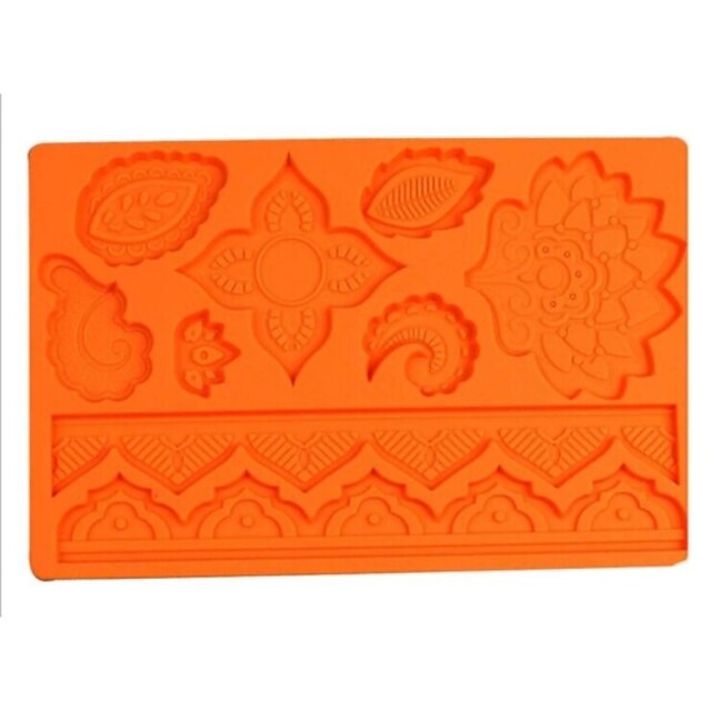  Fashion Silicone Fondant Cake Lace Mold Chocolate Decorating Pat Kitchen Bakeware Cooking Tools (Random Color)